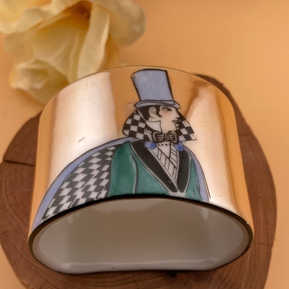 Vintage NORITAKE M Art Deco Napkin Rings by Marilyn Derrin - Picture 3 of 7